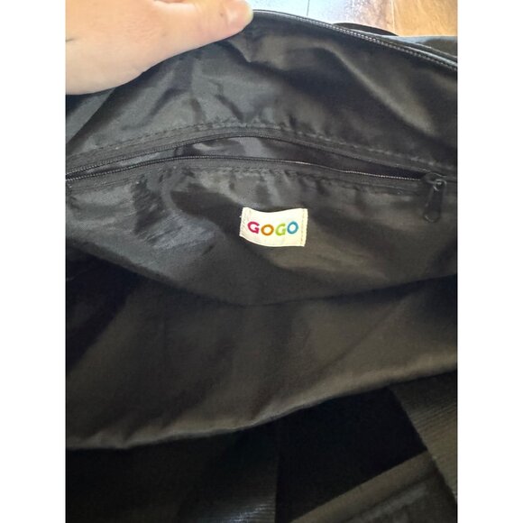 GOGO Large Black Nylon Tote Bag Water Resistant Crossbody Paige Carryall Bag - Picture 5 of 7